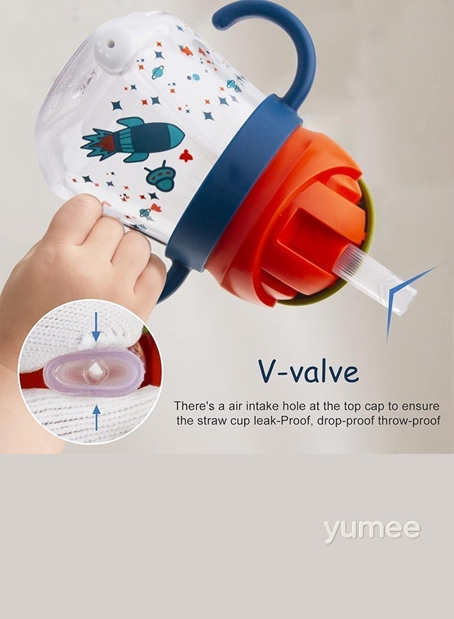 yumee Sippy Cup for Baby 6-12 Months, Spill-Proof & Leak-Proof with Weighted Straw, BPA-Free Soft Spout Trainer Cup with Handles, 260ml - Image 2